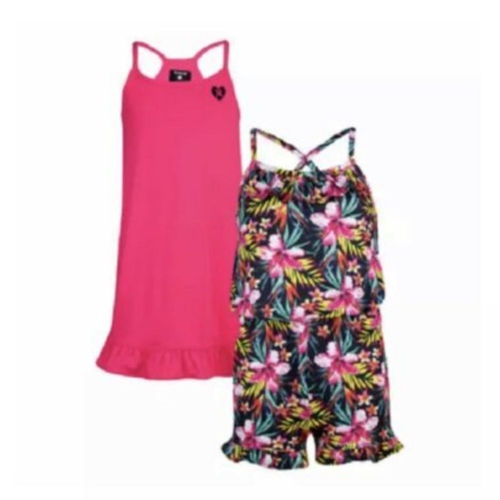 Hurley Youth 2-pack Dress and Romper PINK/BLACK Girls - Picture 8 of 9